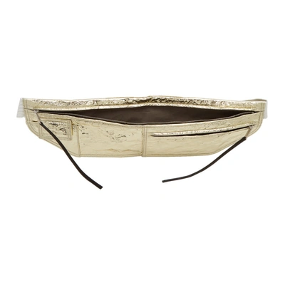 Shop Rick Owens Gold Metallic Money Belt Pouch In 02 Gold