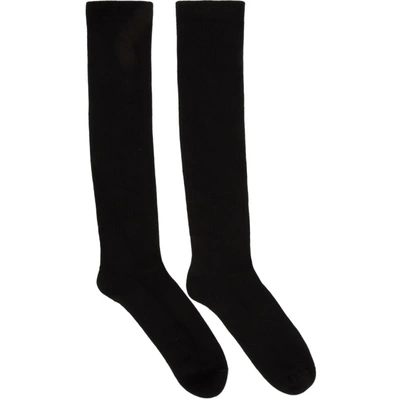 Shop Rick Owens Black Mid Calf Socks