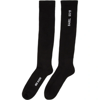 Shop Rick Owens Black Mid Calf Socks