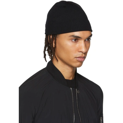 Shop Rick Owens Black Wool Beanie In 09 Black