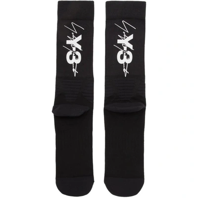 Shop Y-3 Black Logo Tube Socks In Blkwht