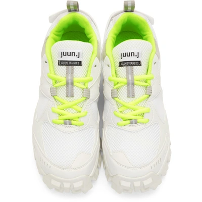 Shop Juunj Juun.j White And Green Volume 3 Sneakers In 1 White