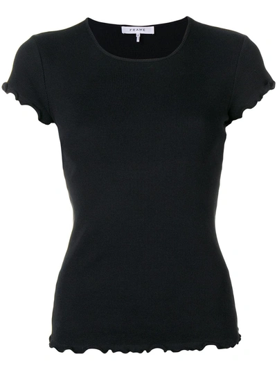 Shop Frame Ruffle Trim T-shirt - Black