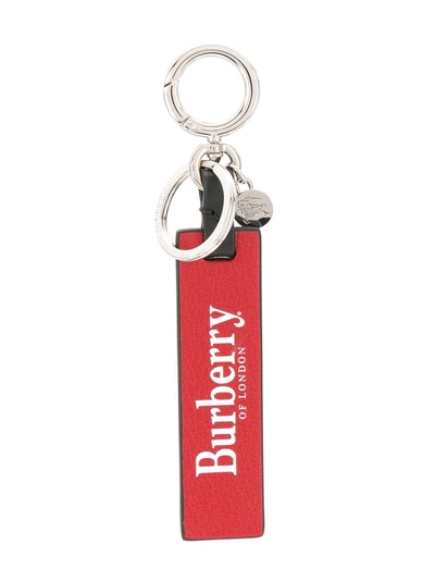 Shop Burberry Branded Strap Keychain - Black