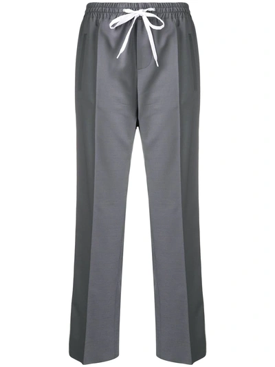 Shop Miu Miu Elasticated Waist Trousers - Grey