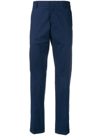 Shop Prada Slim-fit Tailored Trousers - Blue