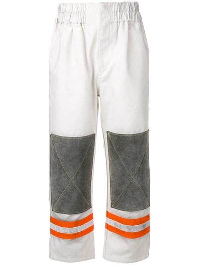 Shop Calvin Klein 205w39nyc Panelled Denim Trousers - White