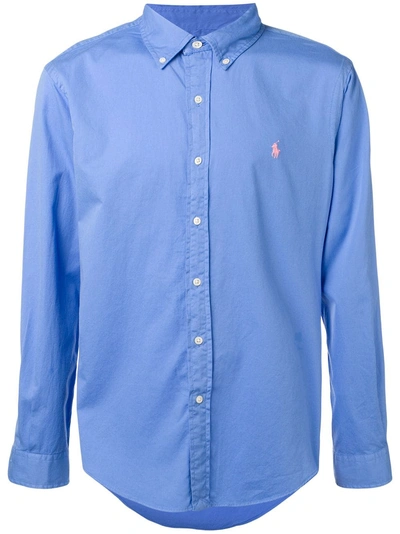 Shop Ralph Lauren Button Down Shirt - Blue