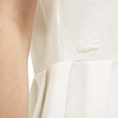 Shop Lacoste Women's Pleated Thick Cotton Piqué Polo In White
