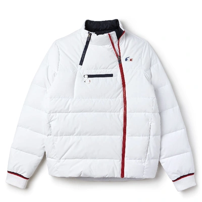 Lacoste Women's French Sporting Spirit Edition Elasticized Panel Quilted  Jacket In White / Navy Blue / Red | ModeSens