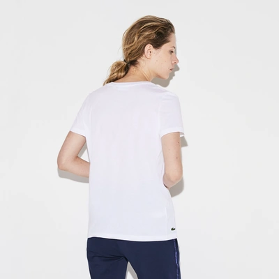 Lacoste Women's Sport Flowing Cotton Tennis T-shirt In White / Flashy  Yellow / Blue / Light Blue / Navy Blue / Pink / White | ModeSens