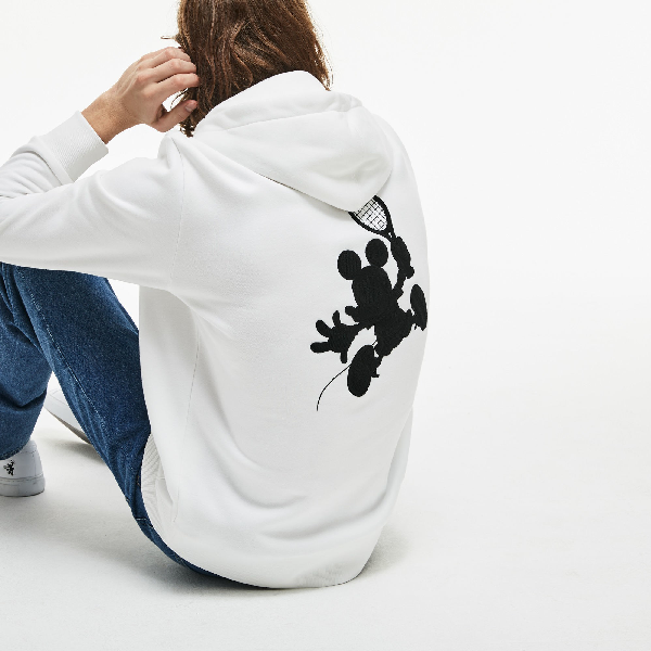 unisex disney mickey embroidery hooded fleece sweatshirt