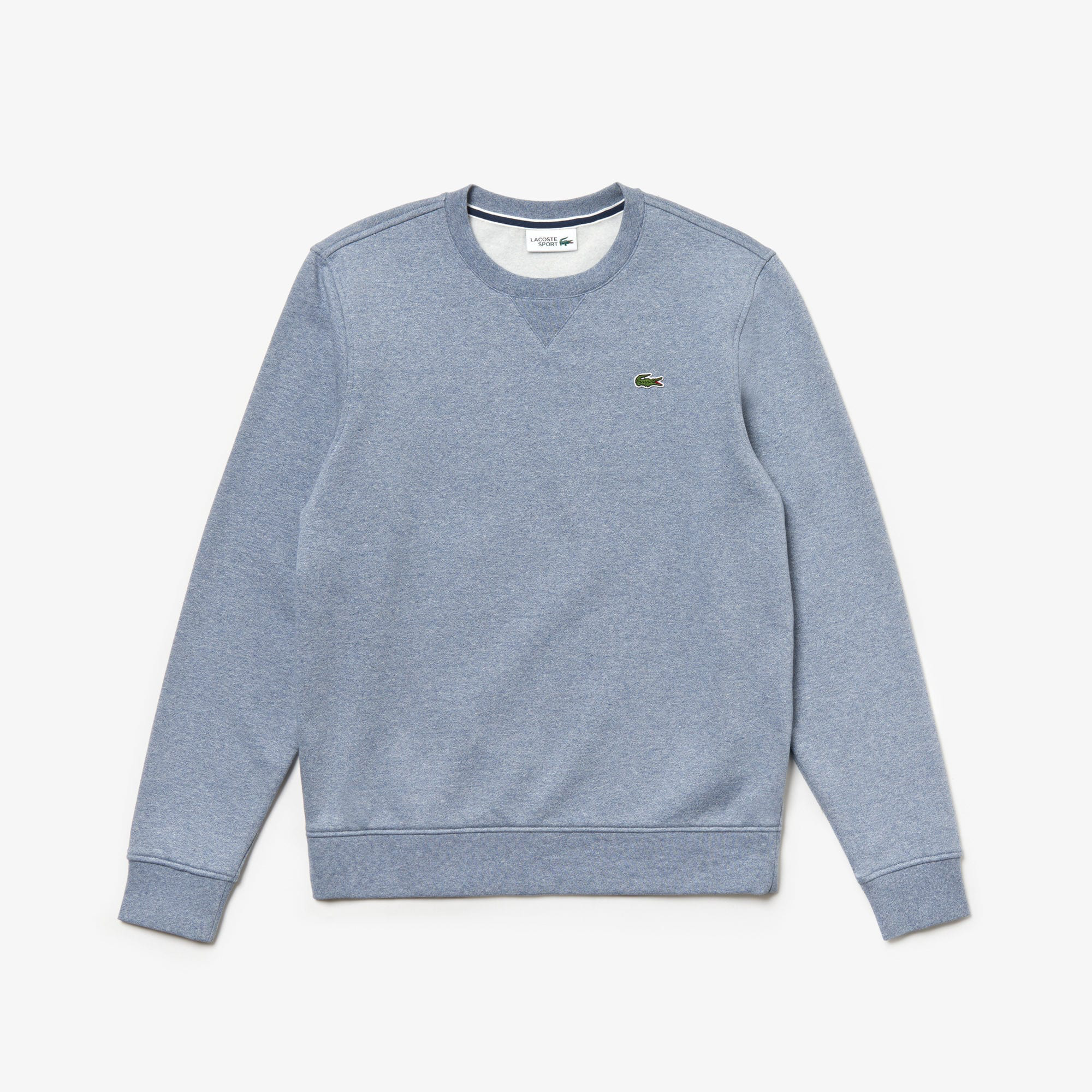 men's lacoste sport crew neck sweatshirt in solid fleece
