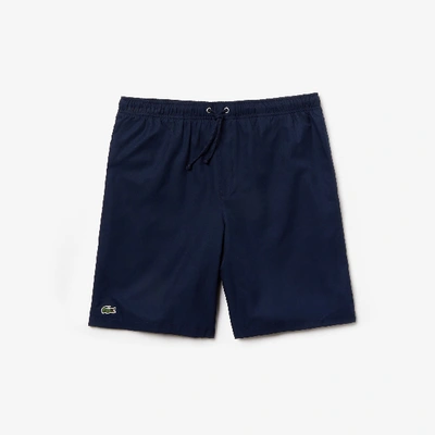 Shop Lacoste Men's Sport Tennis Solid Diamond Weave Shorts - 3xl - 8 In Blue