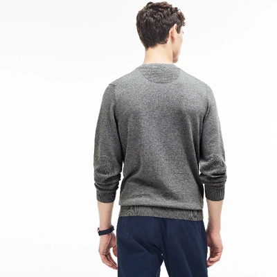 Shop Lacoste Men's Cotton Jersey Crewneck Sweater In Grey