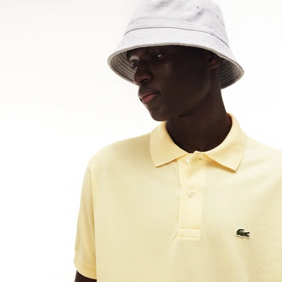 Lacoste Classic Fit Short Sleeve Pique Polo Shirt In Light Yellow