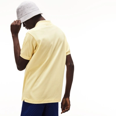 Lacoste Classic Fit Short Sleeve Pique Polo Shirt In Light Yellow