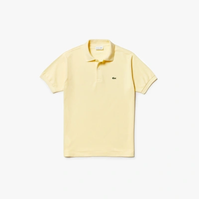 Lacoste Classic Fit Short Sleeve Pique Polo Shirt In Light Yellow
