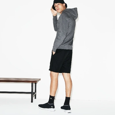 Shop Lacoste Men's Sport Tennis Solid Diamond Weave Shorts - L - 5 In Black