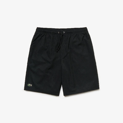 Shop Lacoste Men's Sport Tennis Solid Diamond Weave Shorts - M - 4 In Black