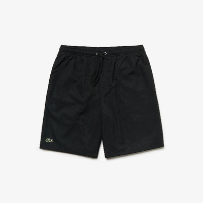 Lacoste Lightweight Diamond Taffeta Tennis Shorts - Xxl - 7 In Black