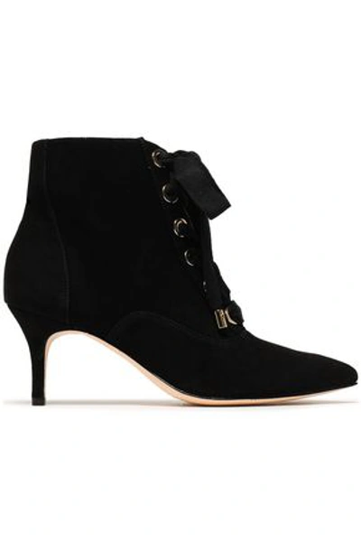 Shop Zimmermann Lace-up Suede Ankle Boots In Black