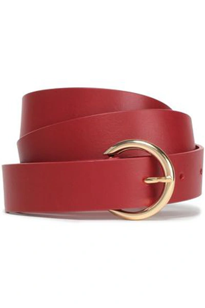 Shop Maje Woman Aluna Leather Belt Crimson