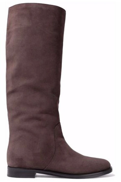 Shop Sergio Rossi Woman Suede Boots Chocolate