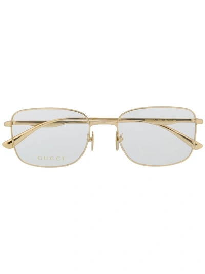 Shop Gucci Eyewear Square Shaped Glasses - Gold