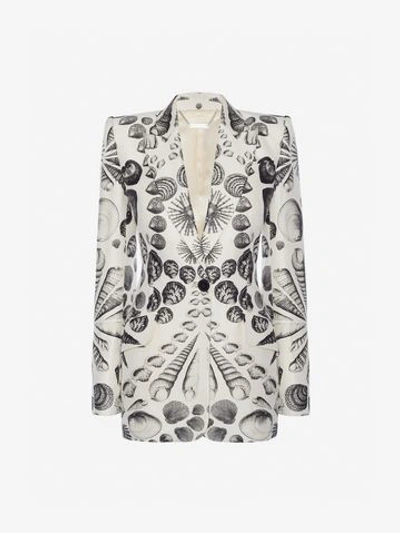 Shop Alexander Mcqueen "cabinet Of Shells" Jacket In Ivory/black