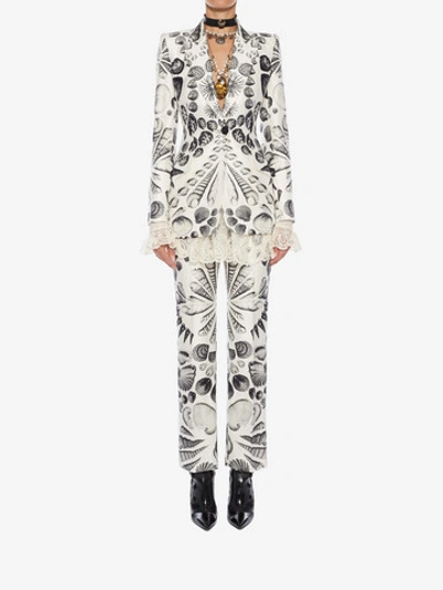 Shop Alexander Mcqueen "cabinet Of Shells" Jacket In Ivory/black