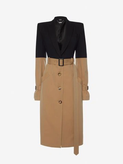 Shop Alexander Mcqueen Hybrid Trench Coat In Beige