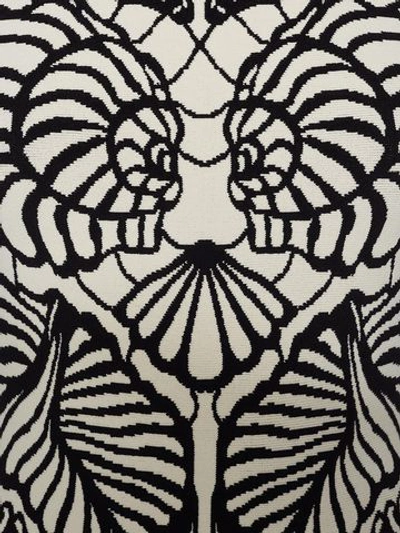 Shop Alexander Mcqueen Spine Shell Jacquard Mini Dress In Ivory/black