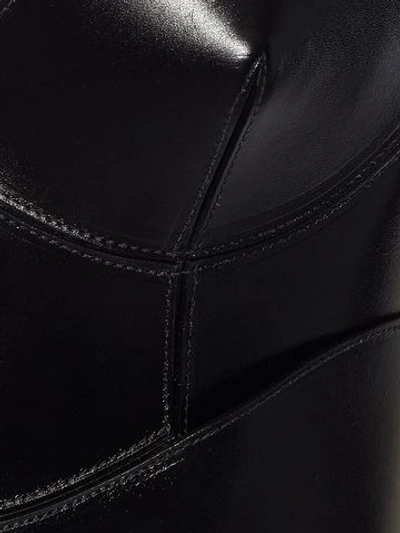 Shop Alexander Mcqueen Leather Corset Top In Black