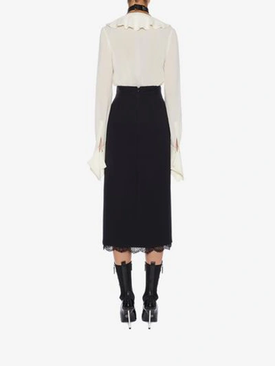 Shop Alexander Mcqueen Slash Hem Pencil Skirt In Black