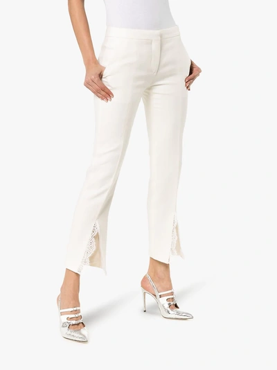 Shop Alexander Mcqueen Hose Mit Spitze In 9007 White