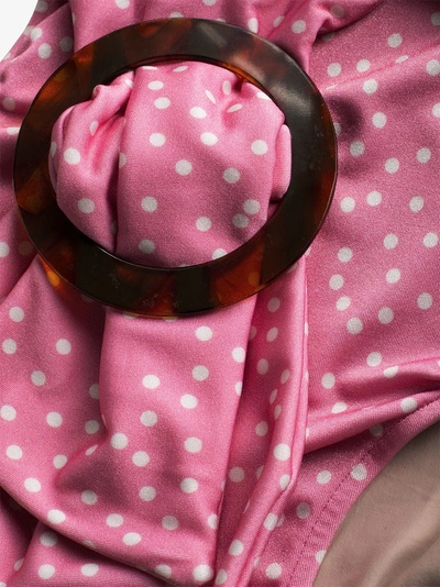 Shop Adriana Degreas Mille Punti Polka Dot Ring Fastener Bikini In Pink
