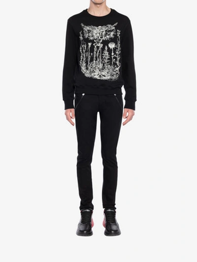 Shop Alexander Mcqueen Etched Skeleton Sweatshirt In Black
