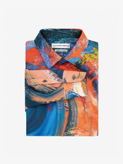 Shop Alexander Mcqueen Painter's Canvas Shirt In Multicolor