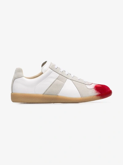 Maison Margiela White And Red Replica Painted Toes Sneakers | ModeSens