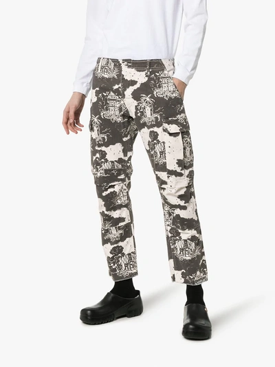 Shop Vyner Articles Hawaiian Print Multi Pocket Cargo Pants In Hawaii Print