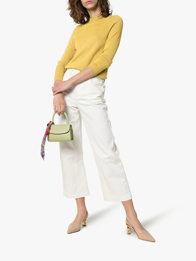 Shop Carcel Crew Neck Alpaca Wool Sweater In Yellow