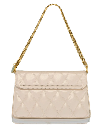 Shop Givenchy Small Quilted Leather Gv3 Handbag In Natural