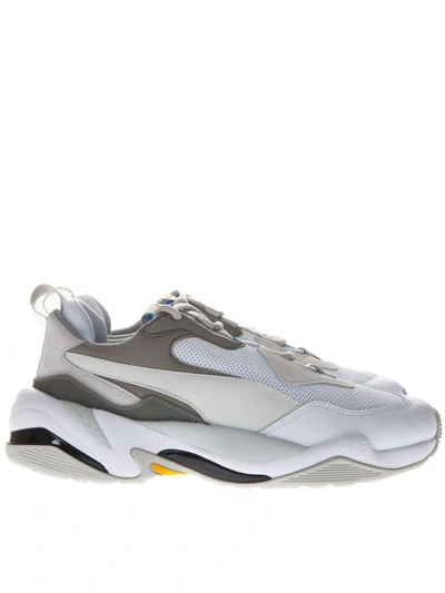 Shop Puma Leather Thunder Spectra Sneakers In White/mud