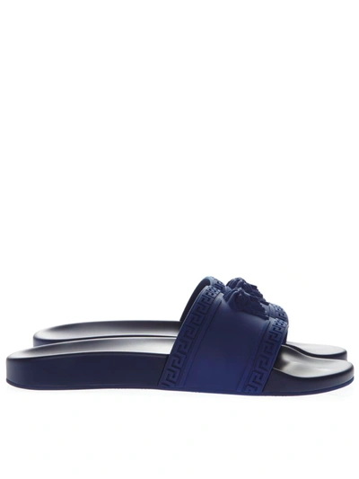 Shop Versace Palazzo Medusa Bluette Sandals