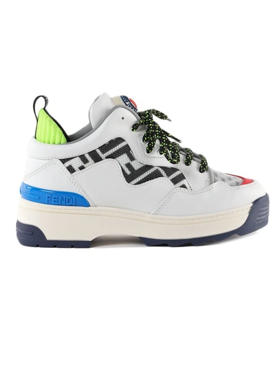 Shop Fendi Panel Platform Sneakers In Va Ultw+bianco Nero