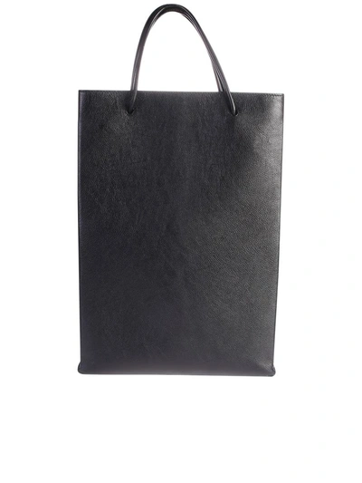 Shop Balenciaga Black Branded Shopper Bag