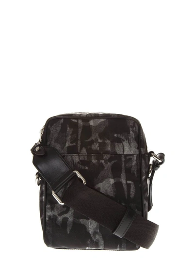 Shop Dolce & Gabbana Camouflage Printed Canvas Shoulder Bag In Gray