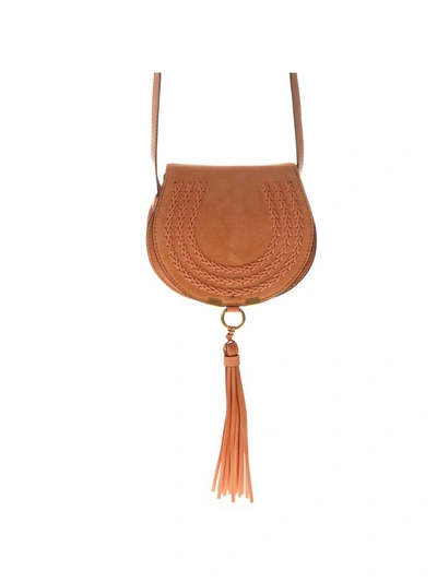 Shop Chloé Marcie Caramel Suede Leather Bag In Canyon Sunset