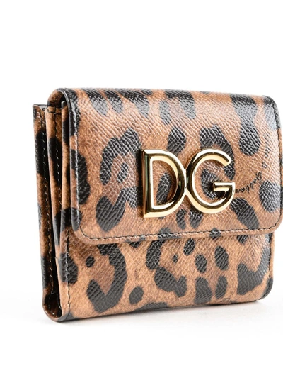 Shop Dolce & Gabbana St. Dauphine French Flap Wallet In M Leo Con Logo